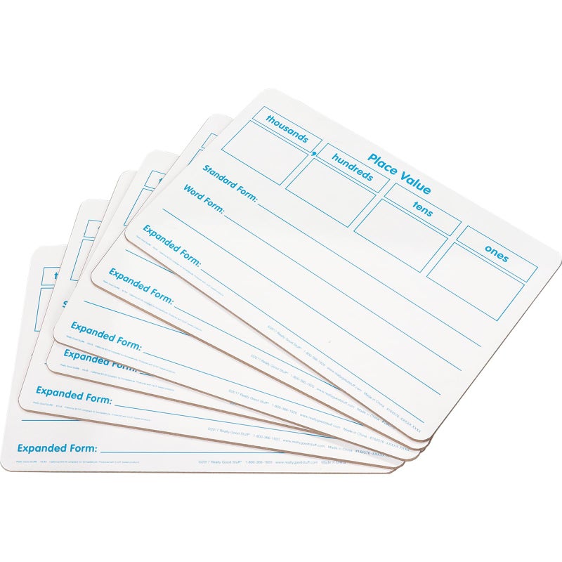 Really Good Stuff Basic Place Value Dry Erase Boards - 6 Boards - Image 3